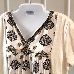 St John’s Bay 100% cotton embroidered blouse sz M